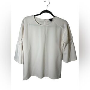 Ann Taylor Petite Women’s White 3/4 Sleeve Blouse XSP